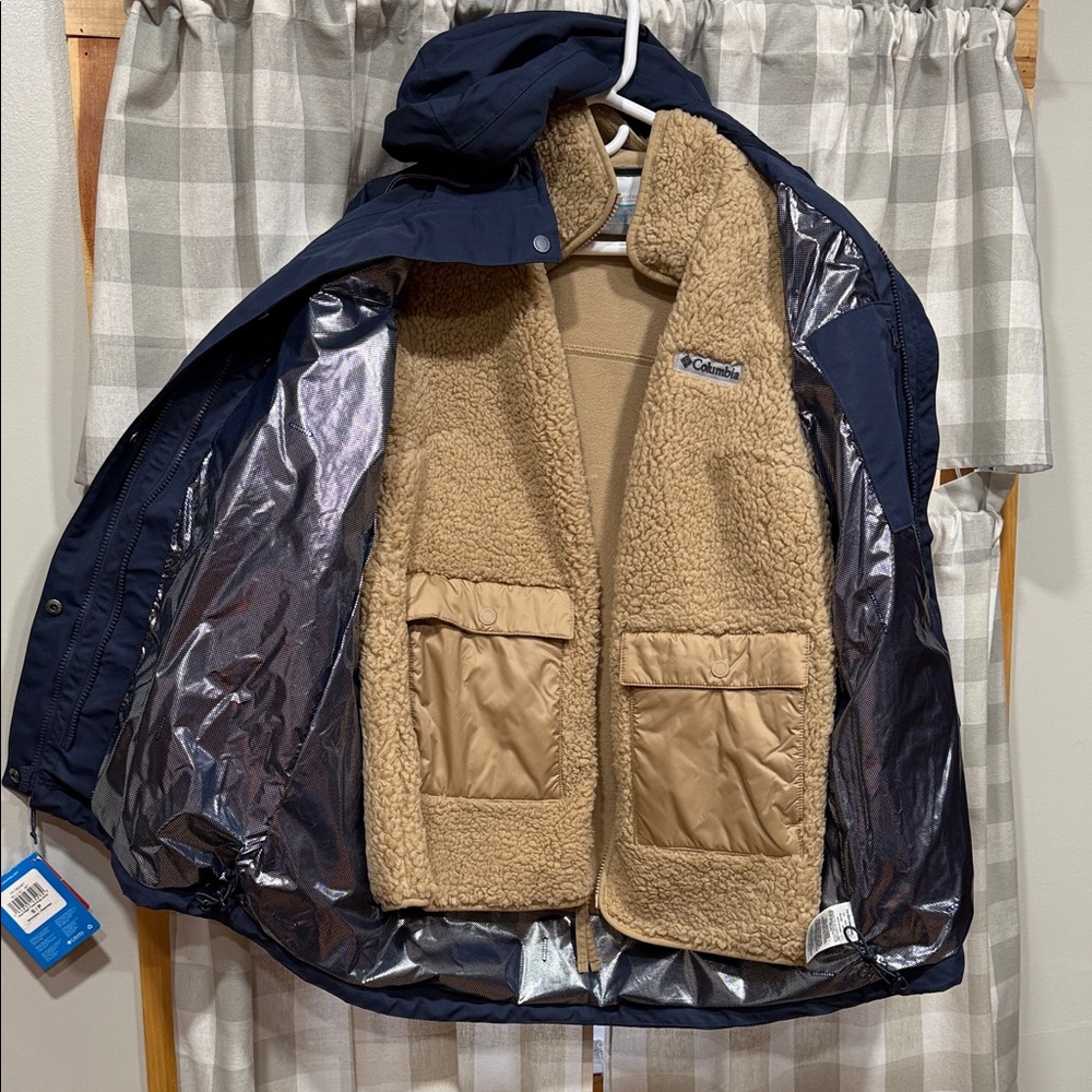 NEW w/ tags - Columbia Dark Blue Insulated Hooded Jacket - Picture 4 of 9